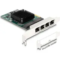DeLOCK - Nätverksadapter - PCIe låg profil - Gigabit Ethernet x 4