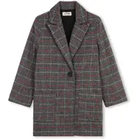 Zadig & Voltaire Kappa - Akryl/Ull - Grårutig m. Röd - - 16 år (176) - Övergångsjacka