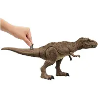 Mattel Jurassic World T. rex dinosaurieleksak med ljud och rrelse All-Out Attack Tyrannosaurus Rex actionfigur med Rampage Attack Plus Digital P