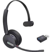 Yealink WH64 Hybrid Mono - Headset - On-Ear - DECT / Bluetooth On-ear headset Bluetooth Mono Svart Brusreducering för mikrofon Microsoft teamknapp