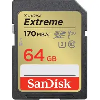 SanDisk Extreme - Flash-minneskort - 64 GB - Video Class V30 / UHS-I U3 / Class10 - SDXC UHS-I