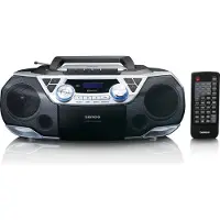 Lenco Bärbar Boombox med DAB+/FM-radio, Bluetooth, CD, kassettbandspelare och USB-spelare Silver