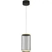 Searchlight Pendellampa Cage, dimbar, Svart, Vardagsrum / matsal, Metall, Modern