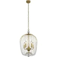 Searchlight Kristall pendellampa Shower, dimbar, Mässing / guld, Vardagsrum / matsal, Glas, Modern, Pendellampa