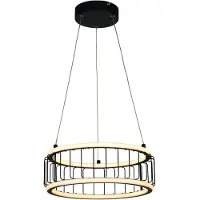 Searchlight Pendellampa Cage, dimbar, Svart, Vardagsrum / matsal, Metall, Modern
