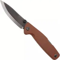 Real Steel Yak 7871NM, Satin/Black PVD 14C28N, Scandi Grind, Natural Micarta pocket knife