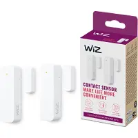 WiZ Connected kontaktsensor – home monitoring, smart hem, realtidsvarningar, ljuslarm, enkel installation, hemsäkerhet, notiser, appstyrning, fungerar med -kamera och lampor, dubbelpack