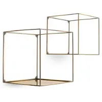 Eichholtz Deco square vägghylla vintage mässing 2-set
