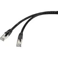 Renkforce RF-4538206 RJ45 Nätverkkabel, Patchkabel CAT 6A S/FTP 75.00 m Svart lämpar sig för utomhusbruk 1 st