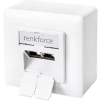 Renkforce RF-4697900 Nätverksuttag Utanpåliggande CAT 6 2 Port Renvit