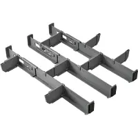 Metaltex lådorganizer Multi-Fit PLUS, ABS, grå bestående av: 3 justerbara längder och vardera 5 vänster/höger - 1 st (363229000)