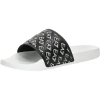 EA7 unisex. 7X000109_AF15125 Flip Flops All Over Logo svart (39), Karta, Ingen, Casual, Strandkläder