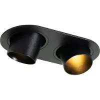 QAZQA Runda infällda spotlights svarta GU10 35 mm vridbara 2-ljus - Installa