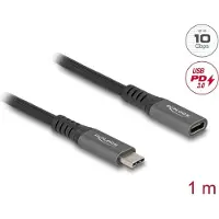 DeLOCK USB-C Kabel USB 3.2 Gen2 USB-C-kontakt, USB-C-kontakt 1.00 m Svart Rund 80022