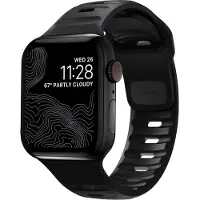 Nomad Sport Strap, Band, Sportklocka, Svart, Apple, Apple Watch Series 7, 6, SE, and all previous versions of Apple Watch, Aluminium, Gummi