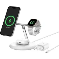 Belkin Wiz023vfwh 3 In 1 Qi2 15w Trådlös Laddare