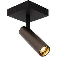 Lucide Takspotlight Grado, längd 10 cm, grå, metall dimbar, Aluminium / grå / zink, Vardagsrum / matsal, Aluminium / grå / zink, Modern, Halogen spots