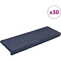 vidaXL Trappmattor 30 st 65x21x4 cm mörkgrå och blå rektangulär kant