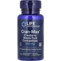 Life Extension , Cran-Max, Krabappel Hela Frukt Koncentrat, 500 mg, 60 Vegetariska Kapslar