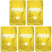 Lapcos , Propolis Nutrition Beauty Sheet Mask Set, 5 sheets, 0.84 fl oz (25 ml) each yellow