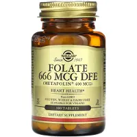 Solgar Solgar, Folic Acid, 666 mcg, 100 Tablets (666 mcg DFE per tablet)