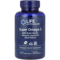 Life Extension Life Extension, Super Omega 3 EPA/DHA fish oil, sesame lignan and olive extract, 120 softgels