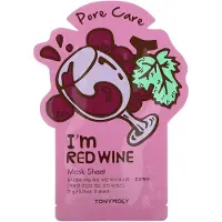 TonyMoly , I'm Red Wine, pore care beauty mask sheet, 1 sheet, 21g (0.74oz)