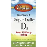 Carlson Labs Super Daily D3, 100 mcg (4 000 IE), 10.3Ml (0.35 fl oz)