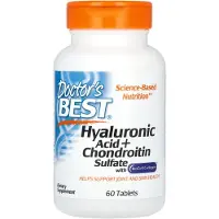 Doctors Best , Hyaluronsyra + Chondroitin Sulfat med BioCell Kollagen, 60 Tabletter