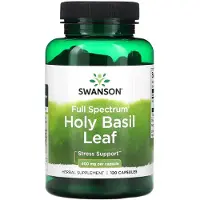 Swanson Health , Helig basilikablad, Fullspektrum, 400 mg, 120 kapslar