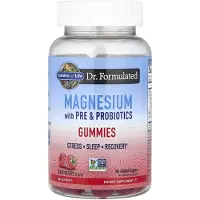 Elämän puutarha,Garden of Life Garden of Life, magnesium-containing free & probiotic gummies, raspberry flavor, 60 gummies