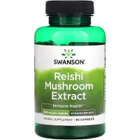 Swanson Health , Reishi Svampextrakt, Standardiserat, 500 mg, 90 Kapslar