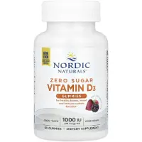 Nordic Naturals , Noll Sukrar Vitamin D3 Gummies, Vilda Bär, 25 mcg (1 000 IU), 60 Gummies