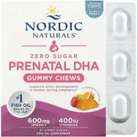 Nordic Naturals , Noll socker förbäddad DHA, Jordgubbe apelsin, 27 Gummy Chews