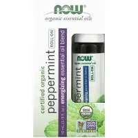 Now Foods, Certified Organic Peppermint Roll-On, 1/3 fl oz (10 ml)