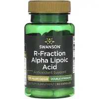 Swanson Health , R-Fraction Alpha Lipoic Acid, Dubbel Styrka, 100 mg, 60 Kapslar