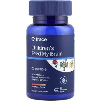 Trace Minerals Spårämnen, för barn, hjärntillskott, fruktsmak, 60 tuggtabletter