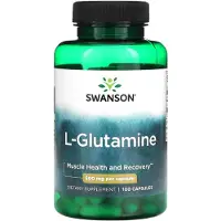 Swanson Health L-Glutamin, 500 mg, 100 kapslar