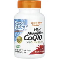 Doctors Best , Hög Absorption CoQ10 med BioPerine, 100 mg, 120 Veggie Caps