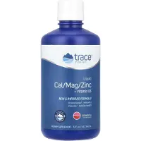 Trace Minerals Æ, Flytande Cal/Mag/Zinc, Naturlig Strawberry, 32 fl oz (946 ml)