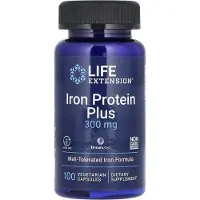 Life Extension Life Extension, Iron Protein Plus, 300 mg, 100 Veggie Capsules