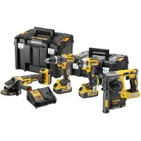 DeWalt Verktygspaket (DCG405 + DCH273 + DCD796 + DCF887); 18 V; 3x5,0 Ah batt. + väska TSTAK