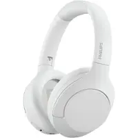 Philips TAH8506 - Hörlurar med mikrofon - fullstorlek - Bluetooth - trådlös, kabelansluten - aktiv brusradering - 2,5 mm kontakt - vit