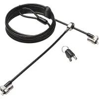 Kensington Laptoplås Nyckellås Anslutning för två bärbara datorer, Superstarkt T-bar-låshuvud som skyddar mot manipulation 2430 mm Microsaver 2.0 Twin