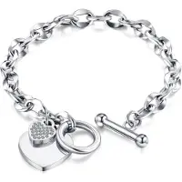 YIRAN Jewelry Kärlekssmycken Personlighet Mångsidiga Handsmycken Ot Spänne Populärt Titan Stålarmband Dam white