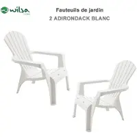 UNIVERS DECOR Wilsa Garden Polypropylene Resin Adirondack Stol - Vit - 2 Adirondack Stolar vit