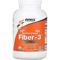 Now Foods, Organic, Fiber-3, Powder, 16 oz (454 g)