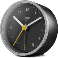 Braun BC12SB, Quartz-väckarklocka, Rund, Svart, Silver, 12 timmar, Ringklocka, Batteri