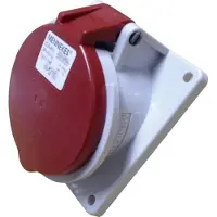 MENNEKES CEE-stickpropp infälld 5-polig 32A 400V IP44, klocka H6, flänsmått 100x100 mm, TwinCONTACT (skruvlös anslutning)