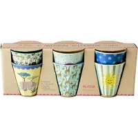 Rice Koppar - Melamin - 6 st. - 250 ml - Multi/Funky Prints - - One Size - Mugg